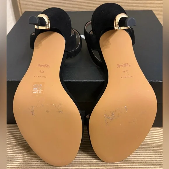 🔥NWT COACH Women's Regina Ankle Strap Sandals in Black - Size 8.5 - Picture 9 of 16